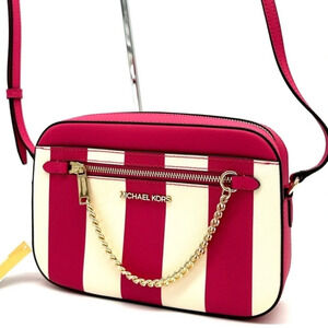 Michael Kors Large EW Zip Chain Xbody Crossbody Bag Electric Pink Multi